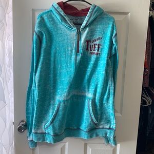 Cowgirl tuff quarter zip distressed